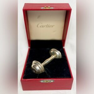 CARTIER Vintage Sterling Barbell Rattle